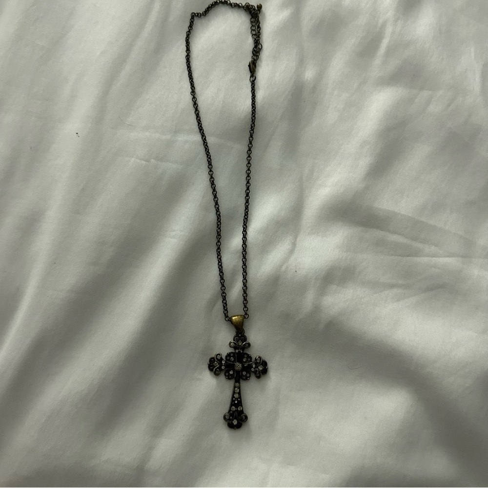 Black Cross Pendant Necklace